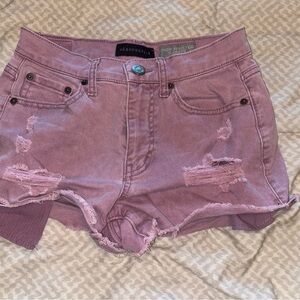 Aeropostale Y2K Distressed Pink Purple Denim Shorts Size 2